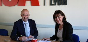 Éric Maurincomme, directeur de l’INSA Lyon, et Marie-Christine Baietto, directrice de FEDORA - © INSA Lyon